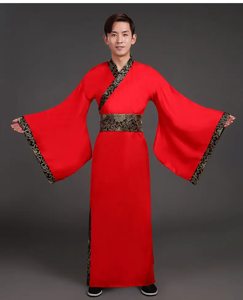 Ancient Hanfu Chivalrous Male Costume Black Red - Image 9