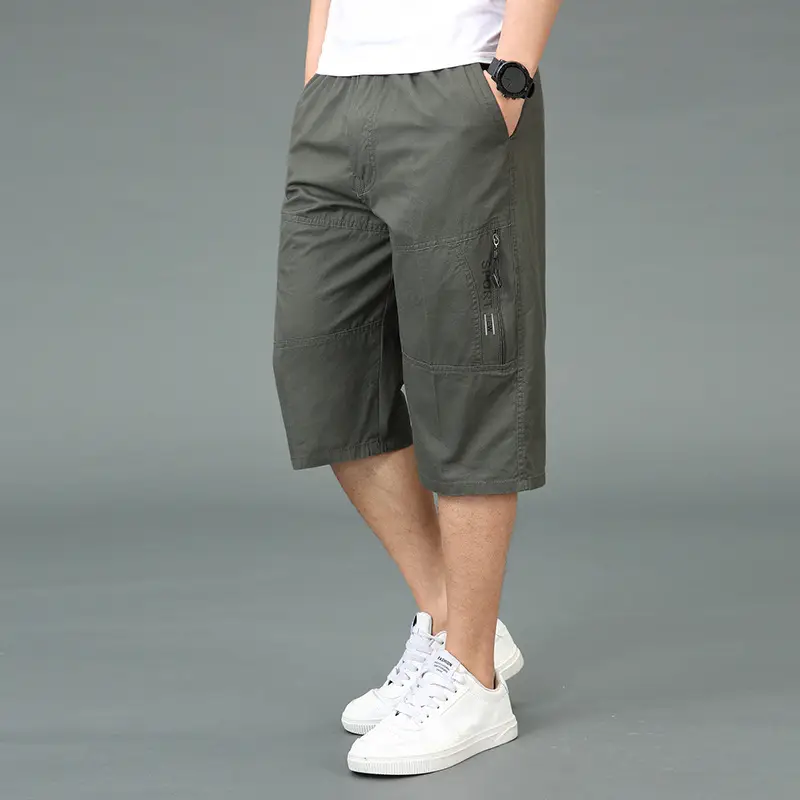 Men Black Cropped Cargo Shorts Large Casual Wear