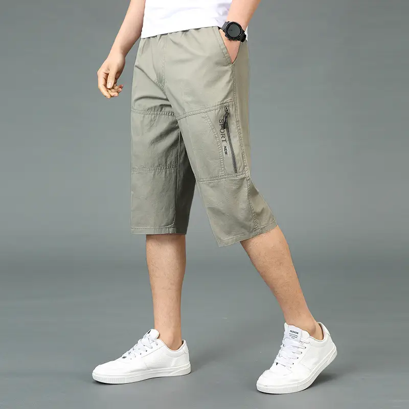 Men Black Cropped Cargo Shorts Large Casual Wear