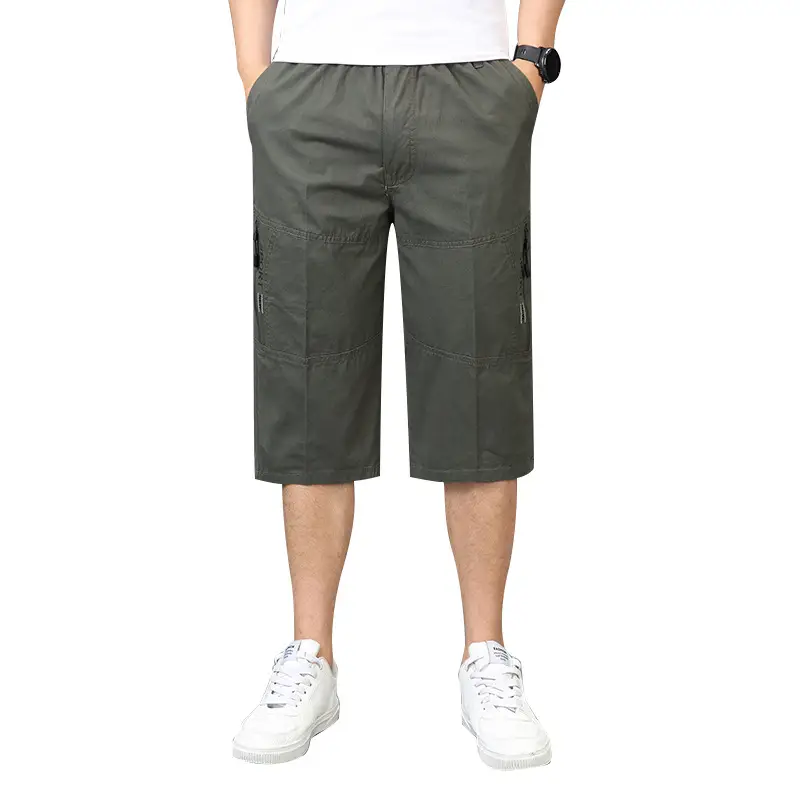 Men Black Cropped Cargo Shorts Large Casual Wear