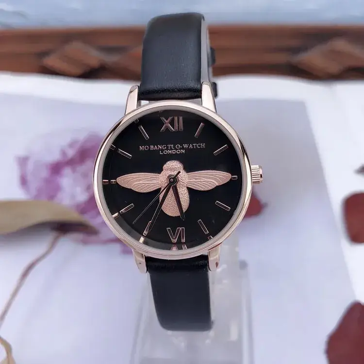 Women's Butterfly Design Quartz Watch Light Grey Band - Image 9