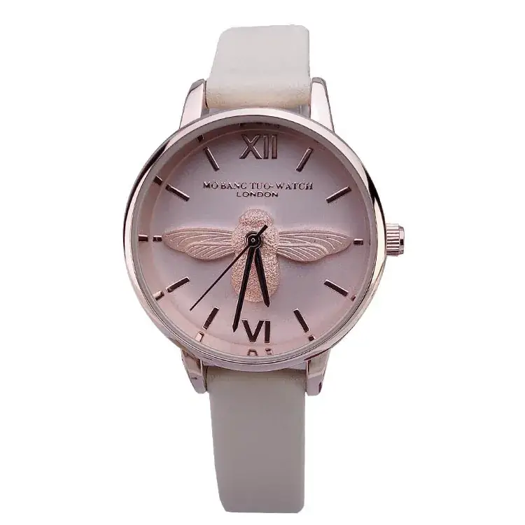 Women's Butterfly Design Quartz Watch Light Grey Band - Image 13
