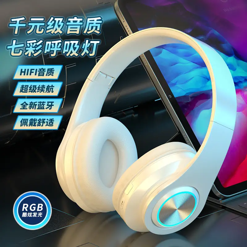 Luminous Bluetooth Headset with RGB Light & Bass - Image 12