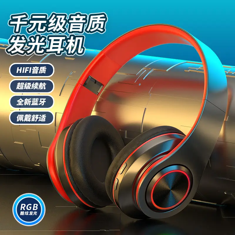Luminous Bluetooth Headset with RGB Light & Bass - Image 13
