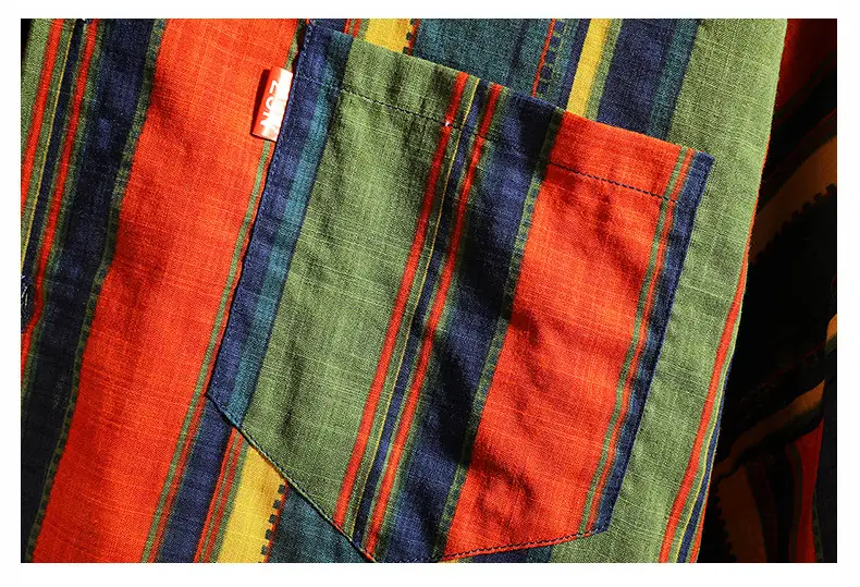 Men Korean Style Striped Short Sleeve Shirt — feature 15