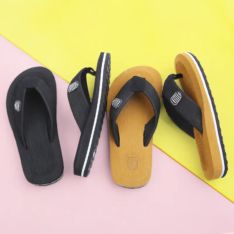 Children's Black Flip-Flops Summer Sandals