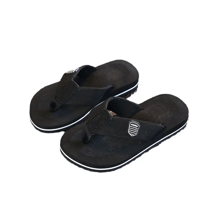 Children's Black Flip-Flops Summer Sandals