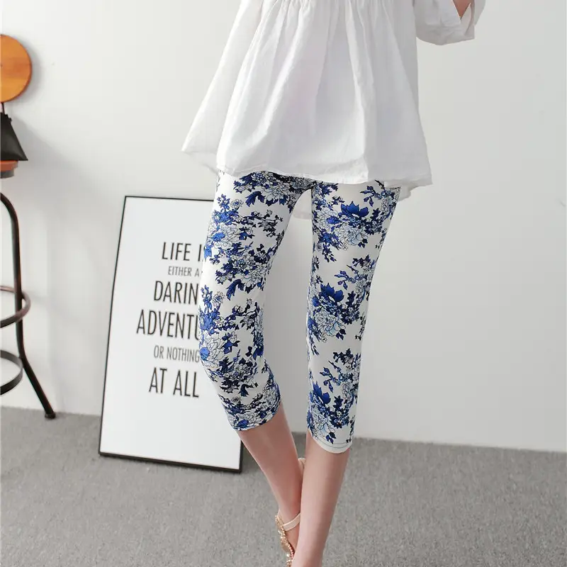 Women Slimming Floral Leggings Large High Waist - Image 4