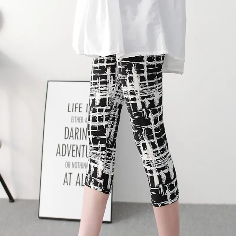 Women Slimming Floral Leggings Large High Waist - Image 5