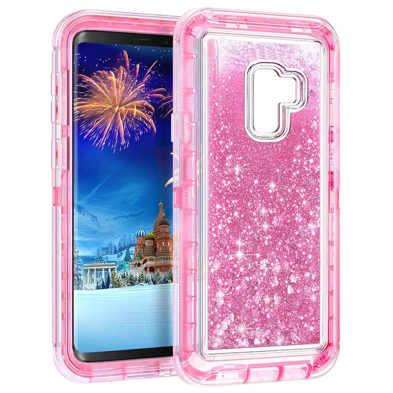 Samsung S9 Plus Phone Case Liquid Sand 3-in-1 Anti-Drop Protective Cover