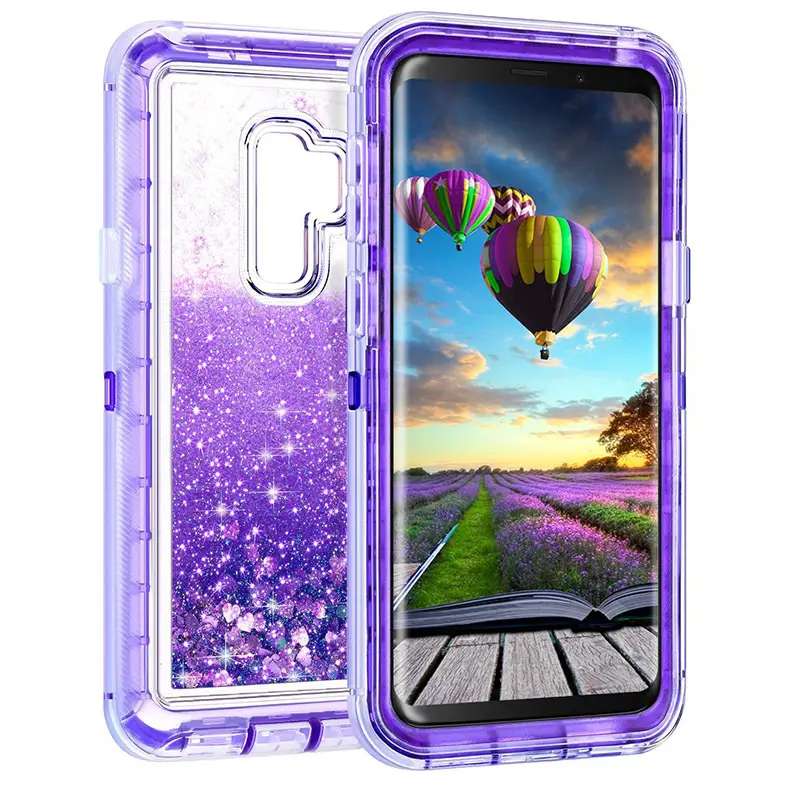 Samsung S9 Plus Phone Case Liquid Sand 3-in-1 Anti-Drop Protective Cover
