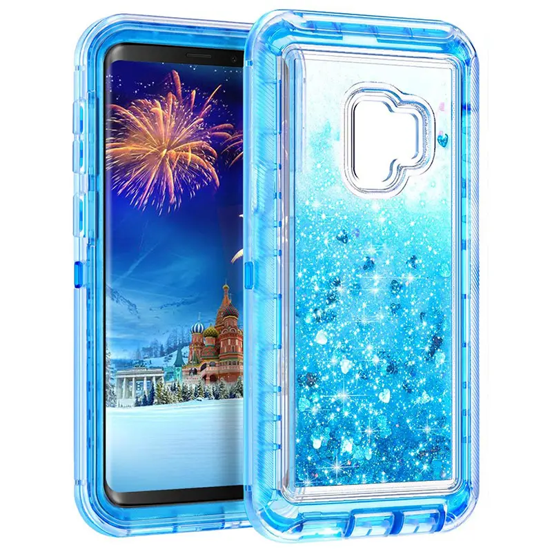 Samsung S9 Plus Phone Case Liquid Sand 3-in-1 Anti-Drop Protective Cover