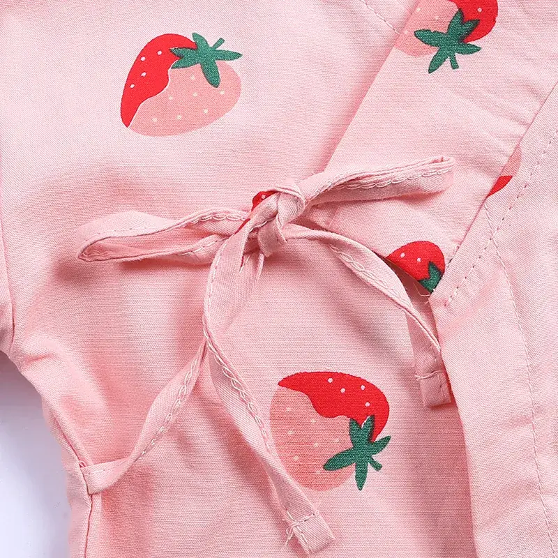 Toddler Pajamas Set Yellow White Pink Cotton Linen 25-Piece - Image 5