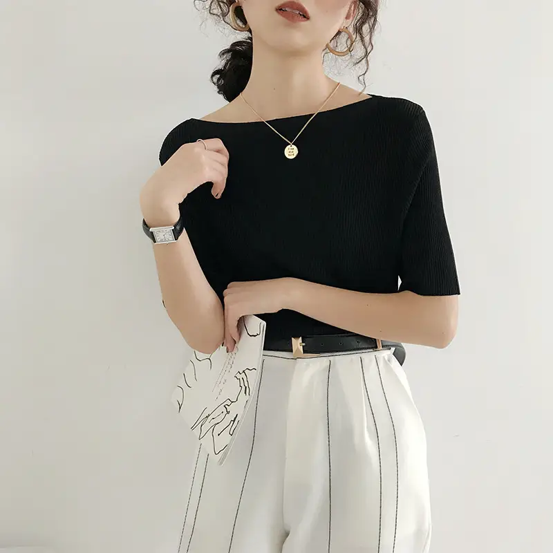 Women Korean Style Ice Silk Knit Sweater Top - Image 9