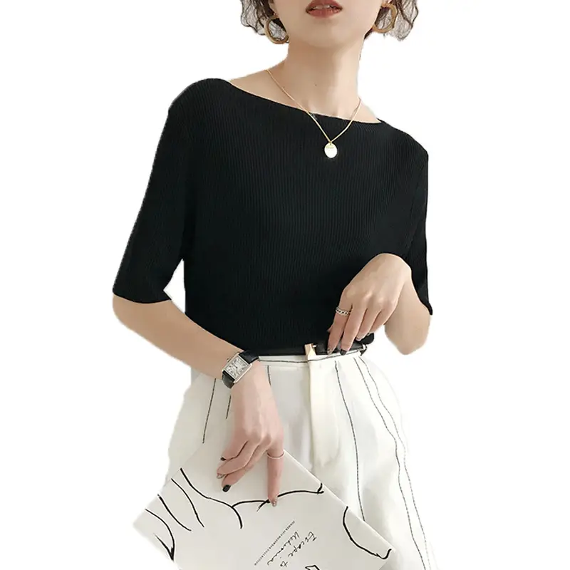 Women Korean Style Ice Silk Knit Sweater Top - Image 10