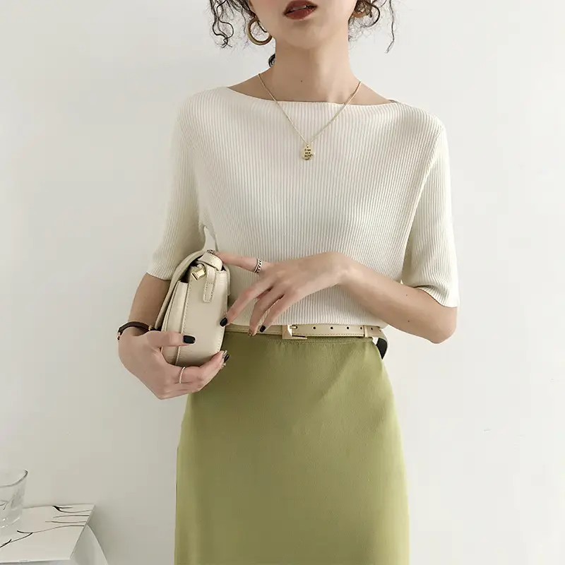 Women Korean Style Ice Silk Knit Sweater Top — feature 10