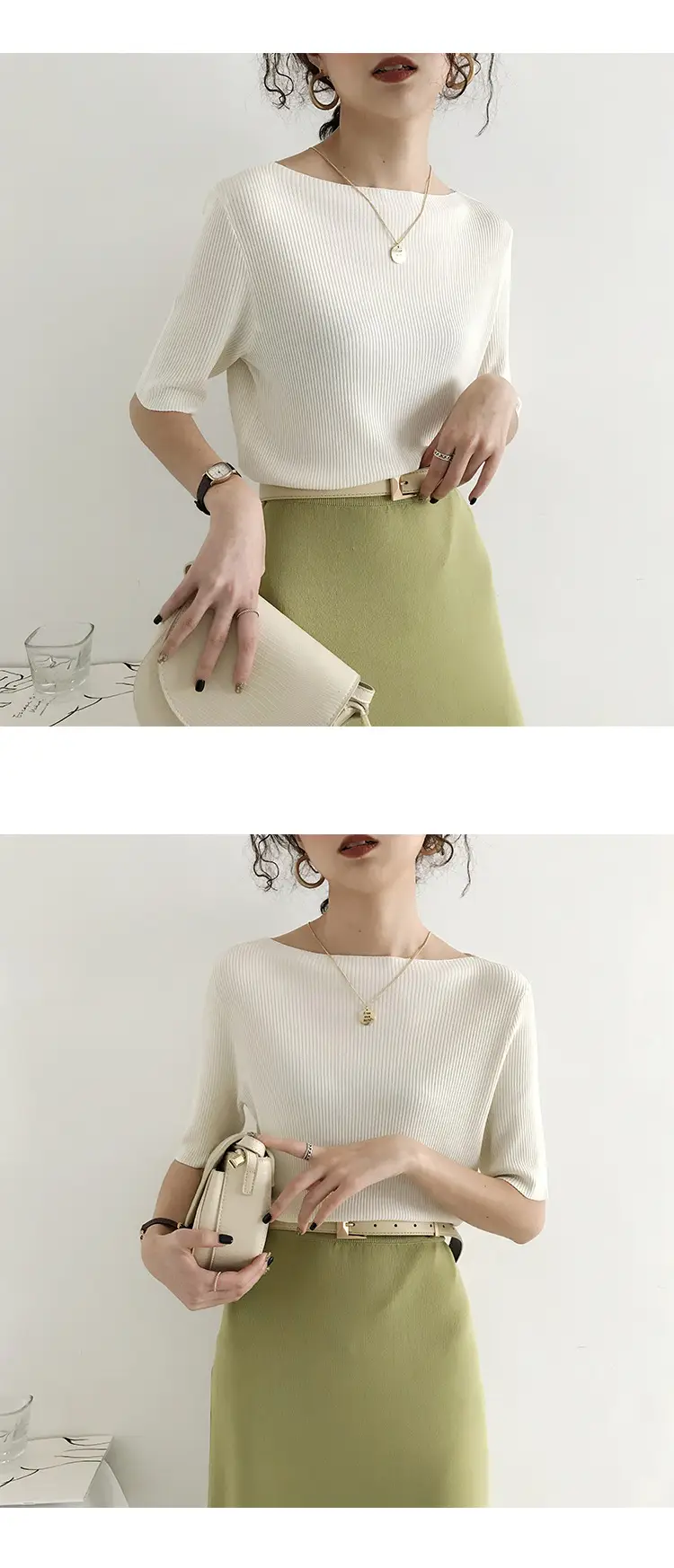 Women Korean Style Ice Silk Knit Sweater Top — feature 13