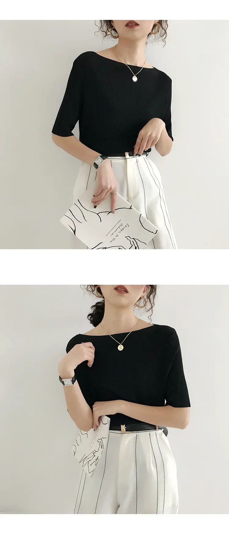 Women Korean Style Ice Silk Knit Sweater Top — feature 16
