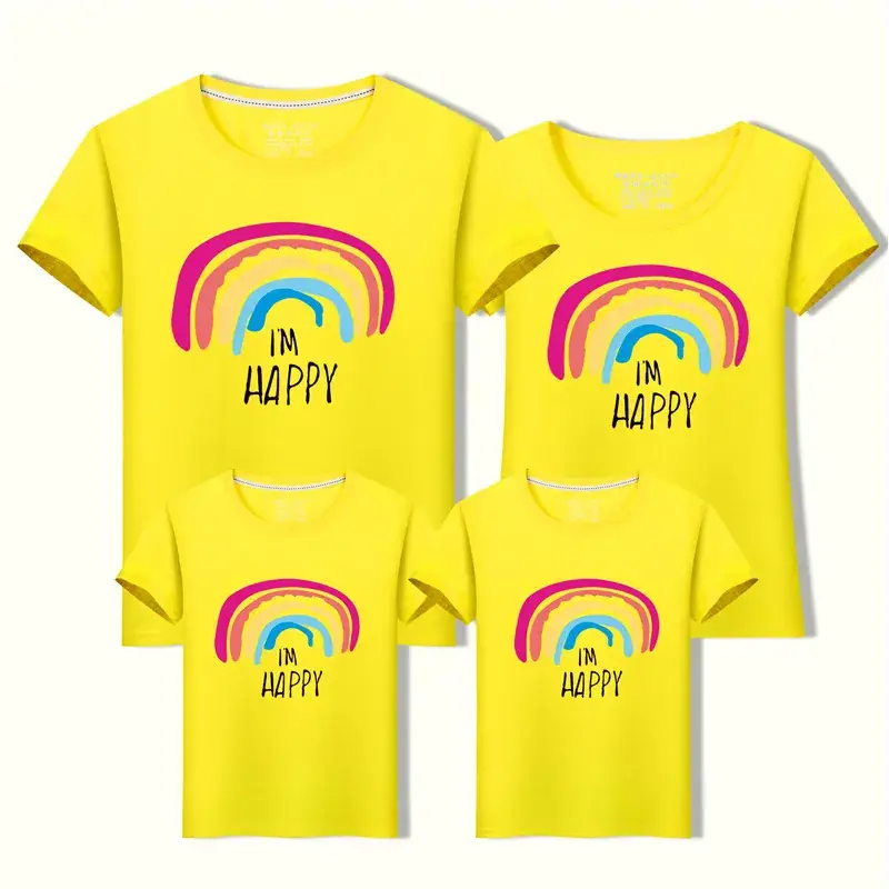 Family Three-Mouth Rainbow T-Shirts Mint Green - Image 2