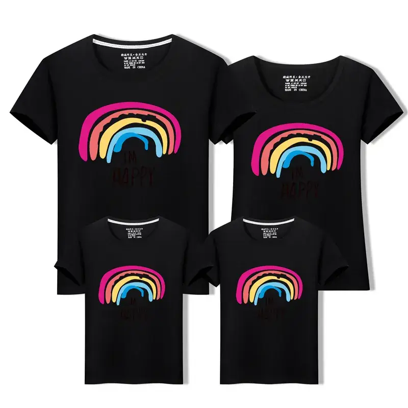 Family Three-Mouth Rainbow T-Shirts Mint Green - Image 4