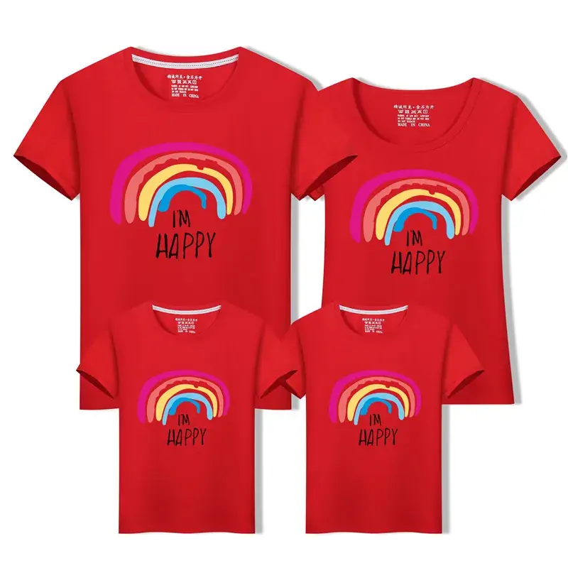 Family Three-Mouth Rainbow T-Shirts Mint Green - Image 3
