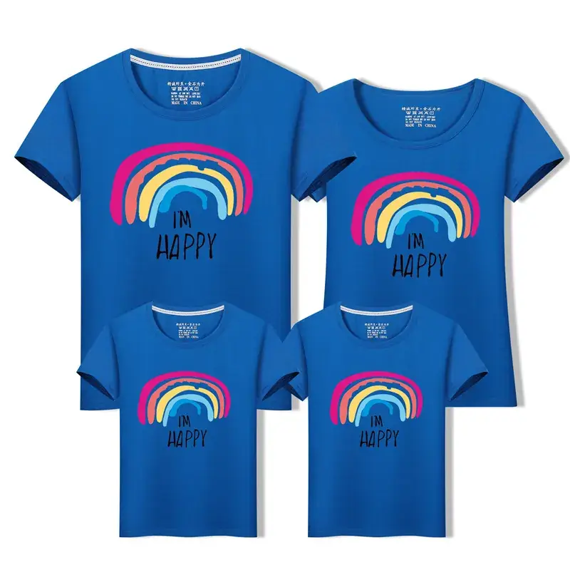 Family Three-Mouth Rainbow T-Shirts Mint Green - Image 8