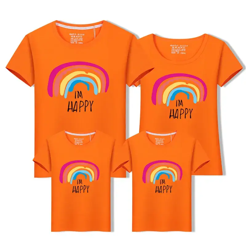 Family Three-Mouth Rainbow T-Shirts Mint Green - Image 9