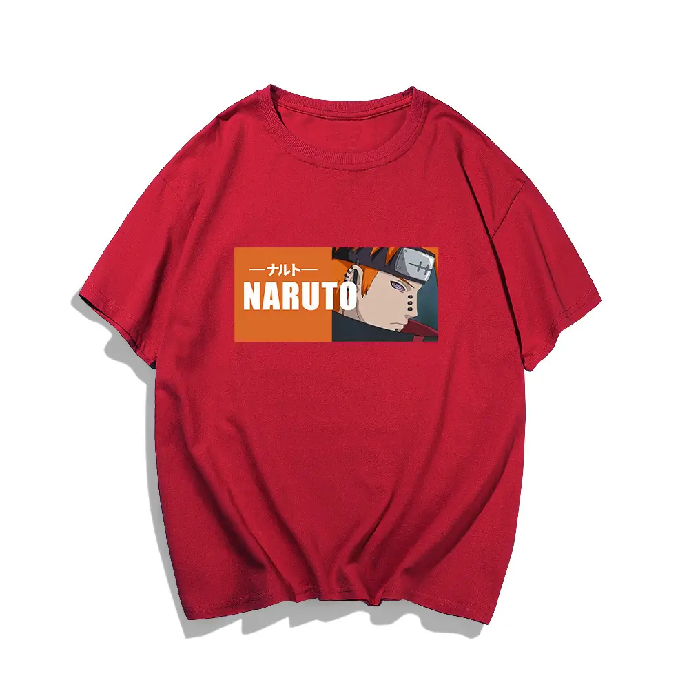 Naruto Anime Print Loose Fit T-Shirt Men Women Plus Size