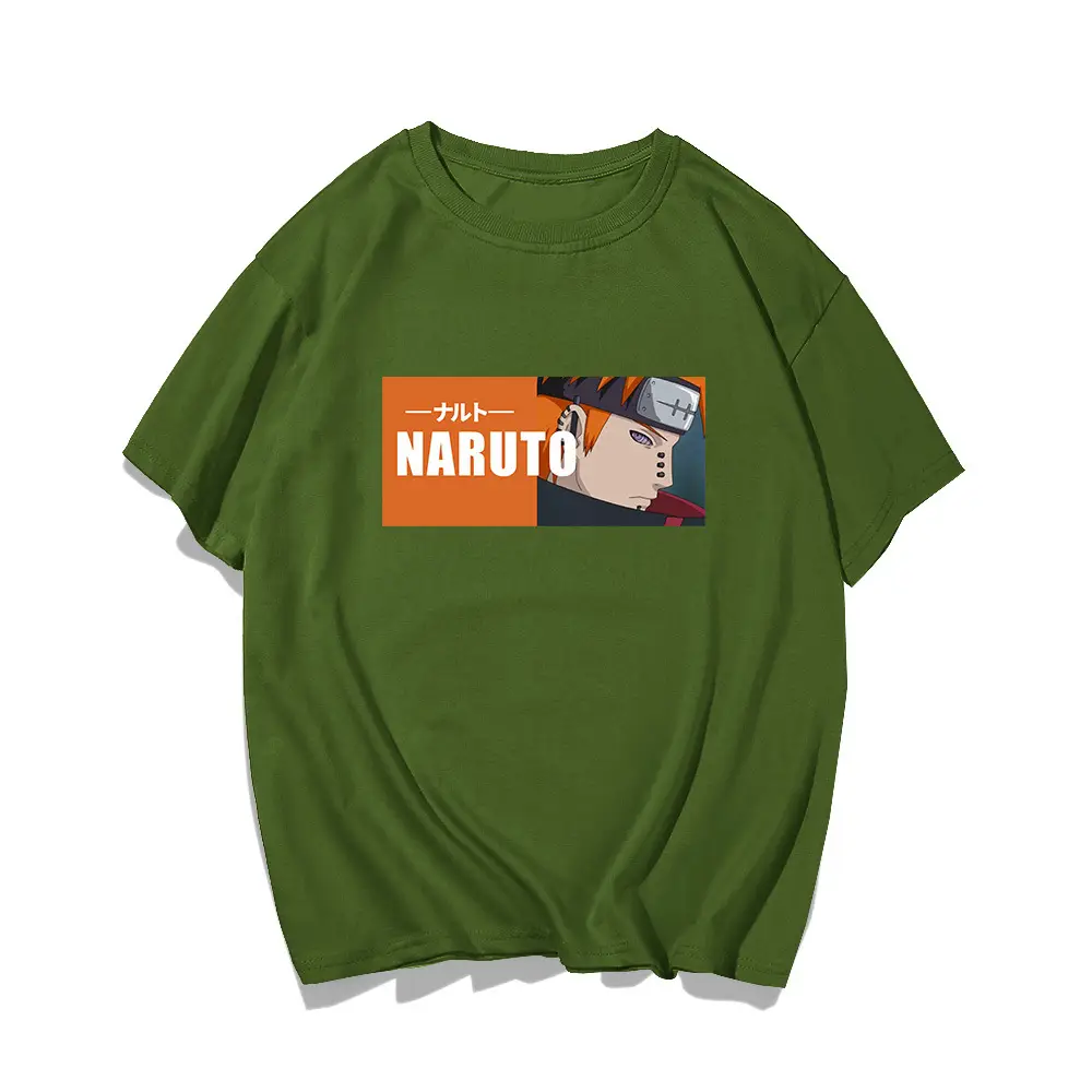Naruto Anime Print Loose Fit T-Shirt Men Women Plus Size
