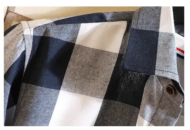 Men's Red Black Plaid Short Sleeve Shirt Summer 2021 — feature 15