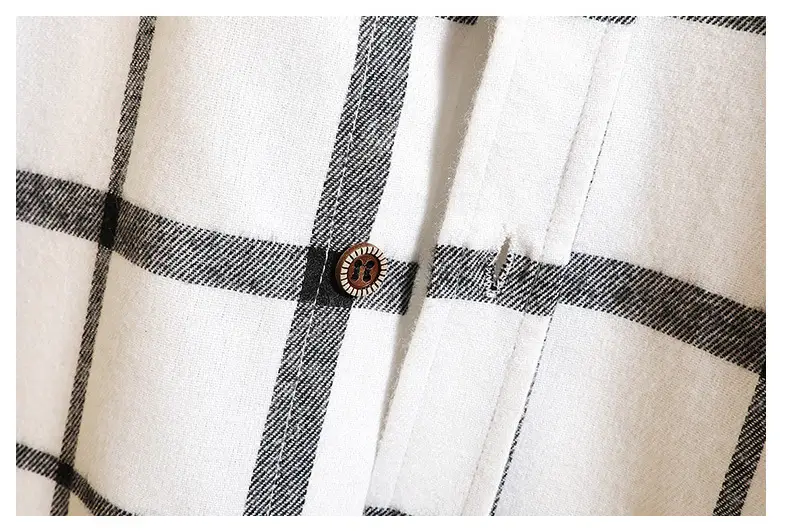 Men's New Plaid Korean Style Shirt Black White — feature 16