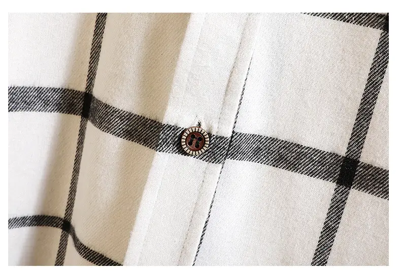 Men's New Plaid Korean Style Shirt Black White — feature 17