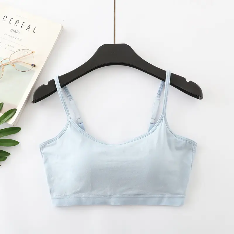 Light Blue Cotton Strap Bra for Women - Image 11