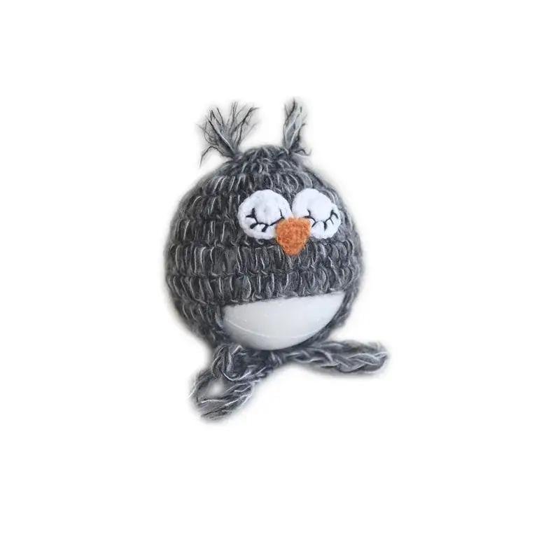 Handmade Crocheted Owl Baby Photography Props - Image 5