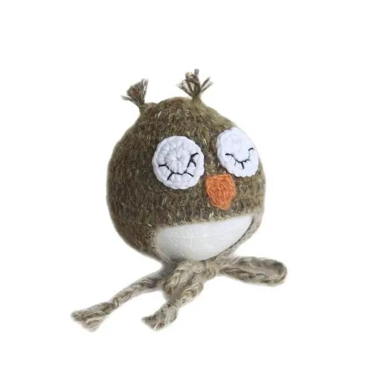 Handmade Crocheted Owl Baby Photography Props - Image 6