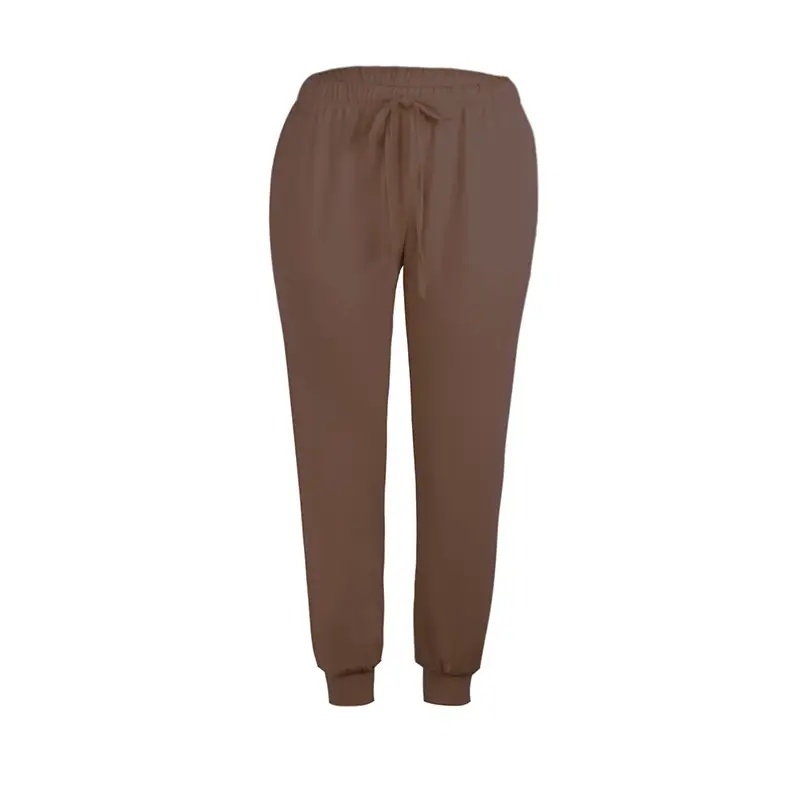 Lace-Up Nine Point Pants Low Waist Casual Beige — feature 20