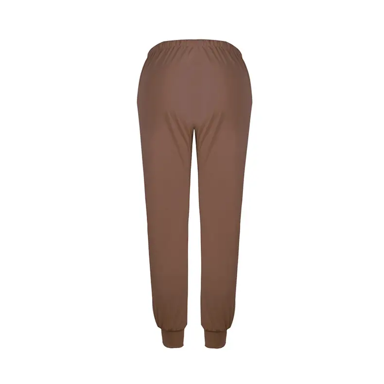 Lace-Up Nine Point Pants Low Waist Casual Beige — feature 21