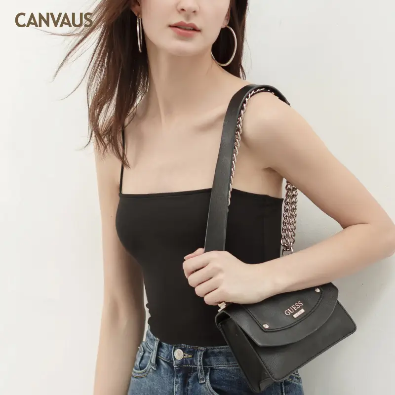 Black Collar Strap Vest Top for Women Slim Fit - Image 12