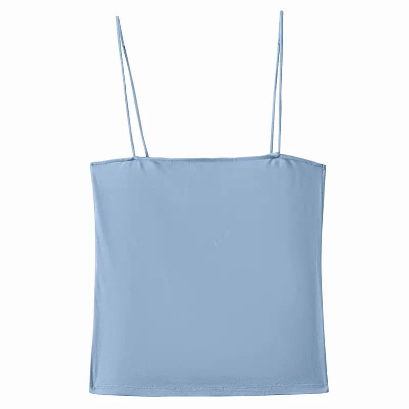 Black Collar Strap Vest Top for Women Slim Fit - Image 15
