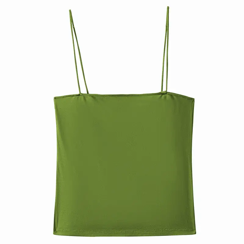 Black Collar Strap Vest Top for Women Slim Fit - Image 4