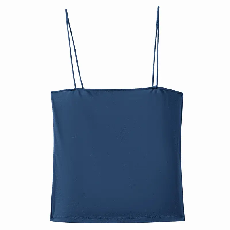 Black Collar Strap Vest Top for Women Slim Fit - Image 5