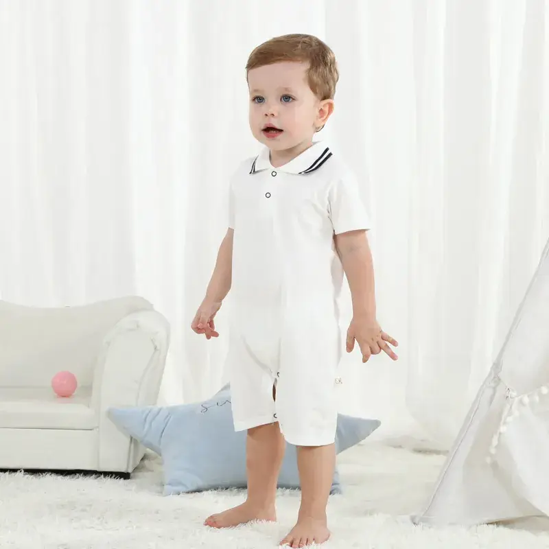 New Baby Boys Polo Shirt Shorts Set White Summer - Image 4