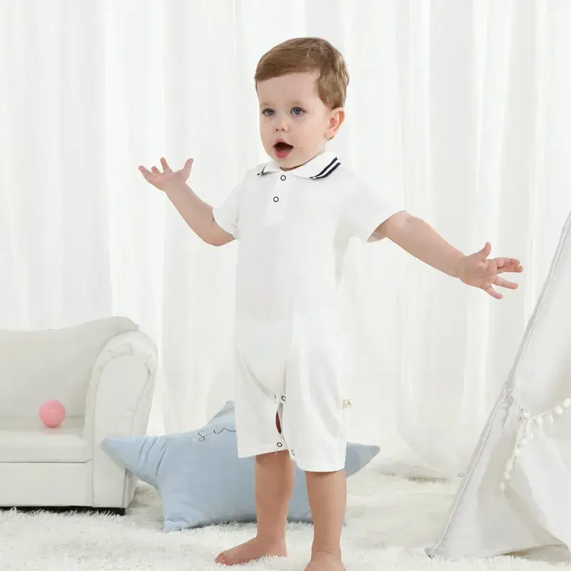 New Baby Boys Polo Shirt Shorts Set White Summer - Image 5
