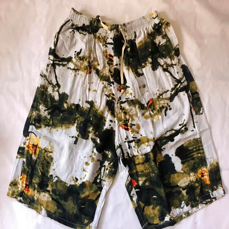 Men's Elephant Print Beach Shorts Black Large — feature 50