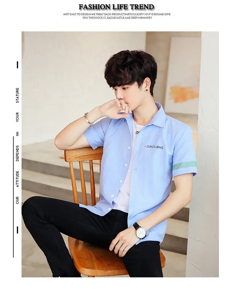 Men's White Short Sleeve Polo Shirt with Green Trim — feature 12