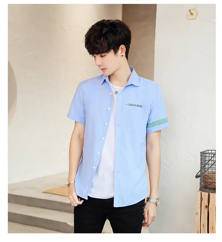 Men's White Short Sleeve Polo Shirt with Green Trim — feature 14