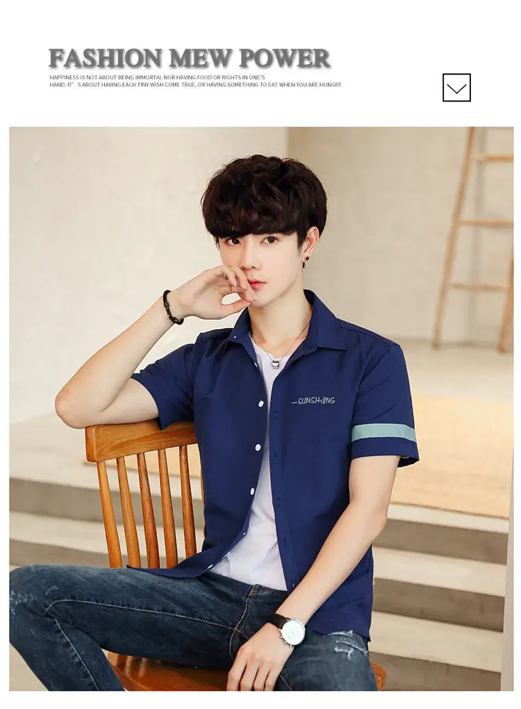Men's White Short Sleeve Polo Shirt with Green Trim — feature 22