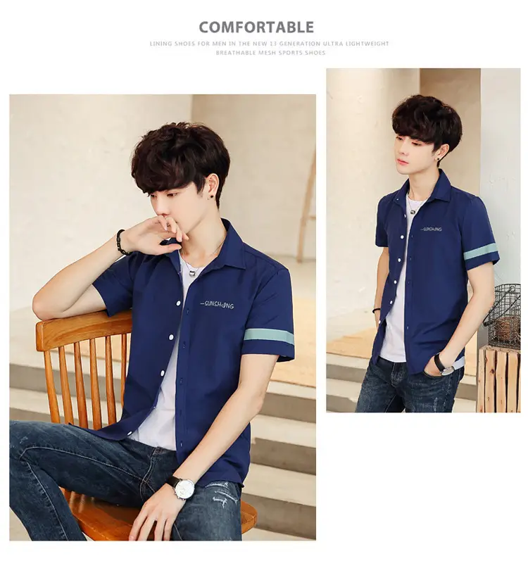 Men's White Short Sleeve Polo Shirt with Green Trim — feature 23