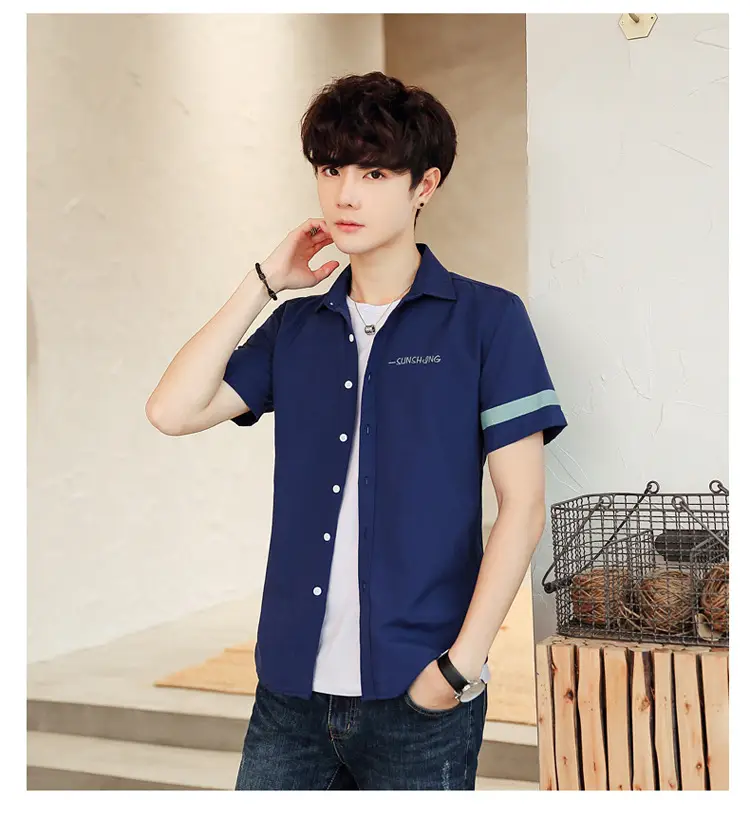 Men's White Short Sleeve Polo Shirt with Green Trim — feature 28
