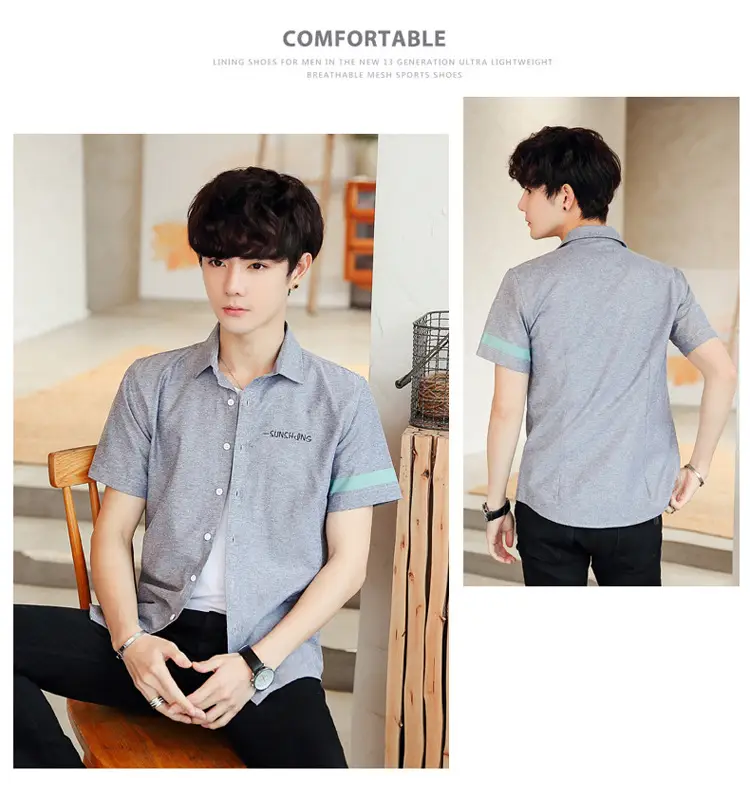 Men's White Short Sleeve Polo Shirt with Green Trim — feature 30